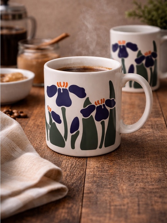 chd Other - Vintage Nina Campbell Iris Floral Mug 1983 Cottagecore Coffee Cup